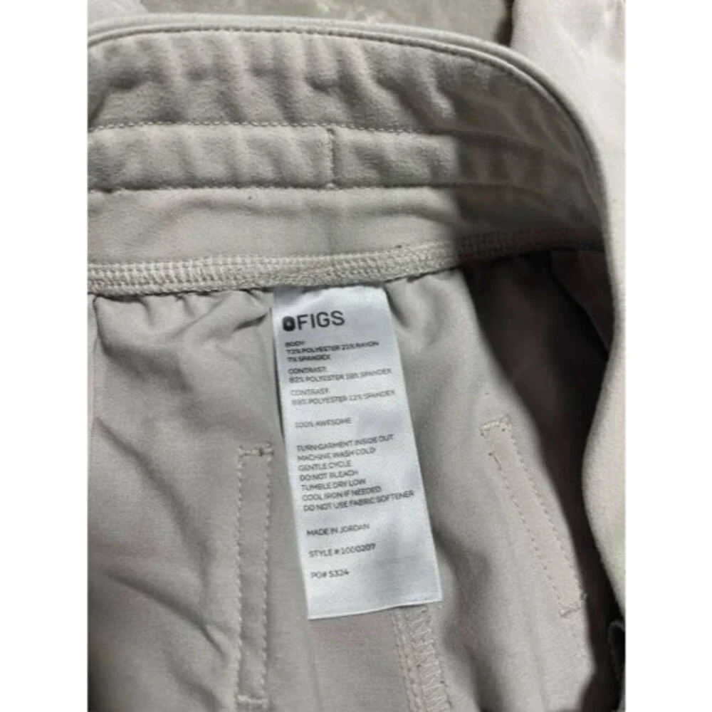Figs Jogger Scrub Pants Men's Small Beige Cargo Work Casual Technical